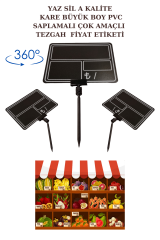 Yaz Sil Sapla Küçük Boy Saplamalı Fiyat Etiketi Pazarcı Etiketi Market Etiketi BÜYÜK