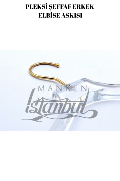 44 Cm Pleksi Şeffaf Gold Kanca Erkek Takım Palto Ceket Askısı 5 ADET