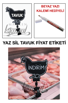 10 Adet Yaz Sil Mini Boy Fiyat Etiketi - Yazı Kalemli 10 ADET - MANDALLI - TAVUK