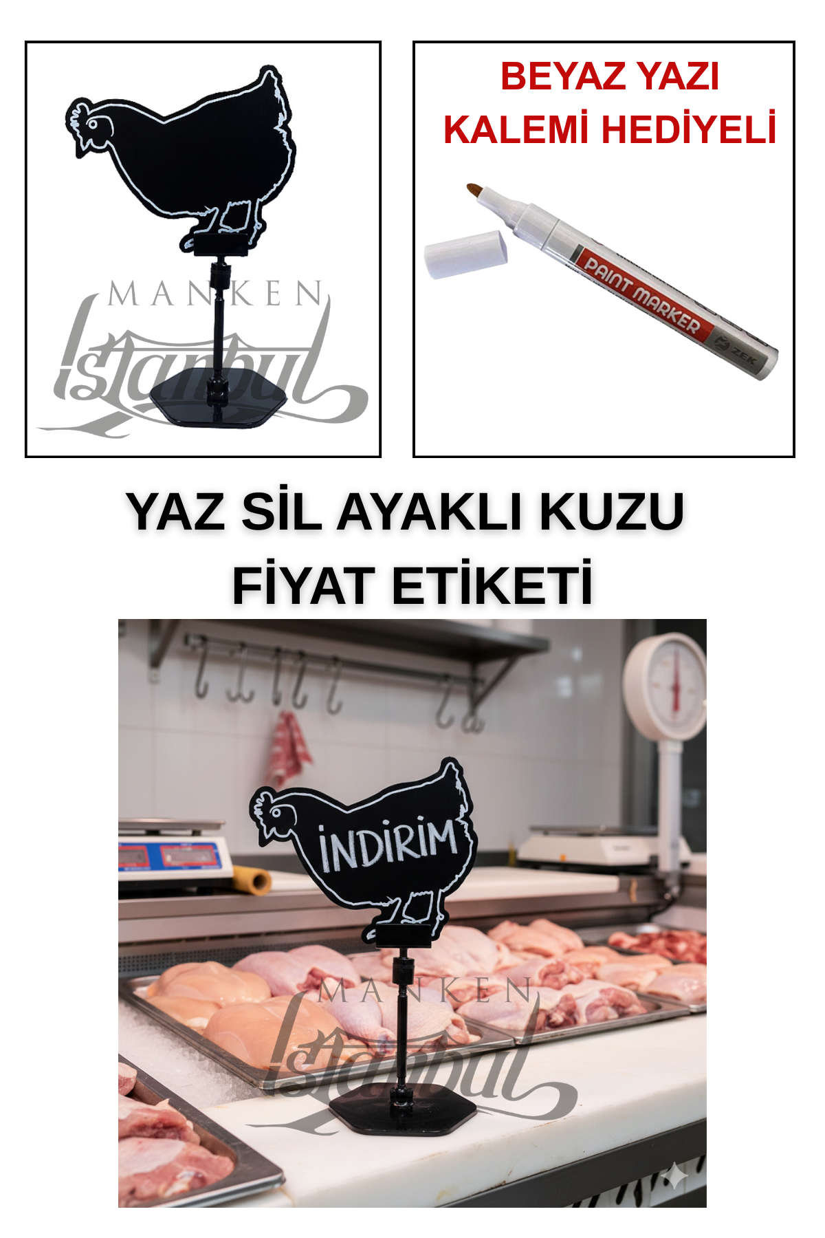 10 Adet Yaz Sil Mini Boy Fiyat Etiketi - Yazı Kalemli 10 ADET - AYAKLI - TAVUK