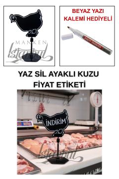 10 Adet Yaz Sil Mini Boy Fiyat Etiketi - Yazı Kalemli 10 ADET - AYAKLI - TAVUK
