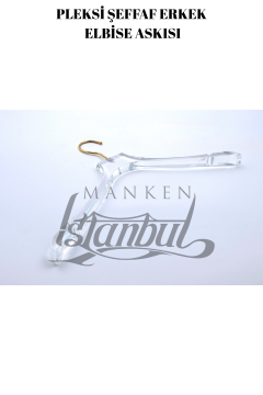 44 Cm Pleksi Şeffaf Gold Kanca Erkek Takım Palto Ceket Askısı 15 ADET