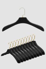 10 Adet 44 Cm Gold Kancalı Plastik Askı Ceket Elbise Askısı