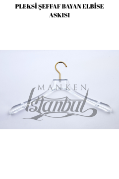 40 Cm Pleksi Şeffaf Gold Kanca Bayan Takım Palto Ceket Askısı