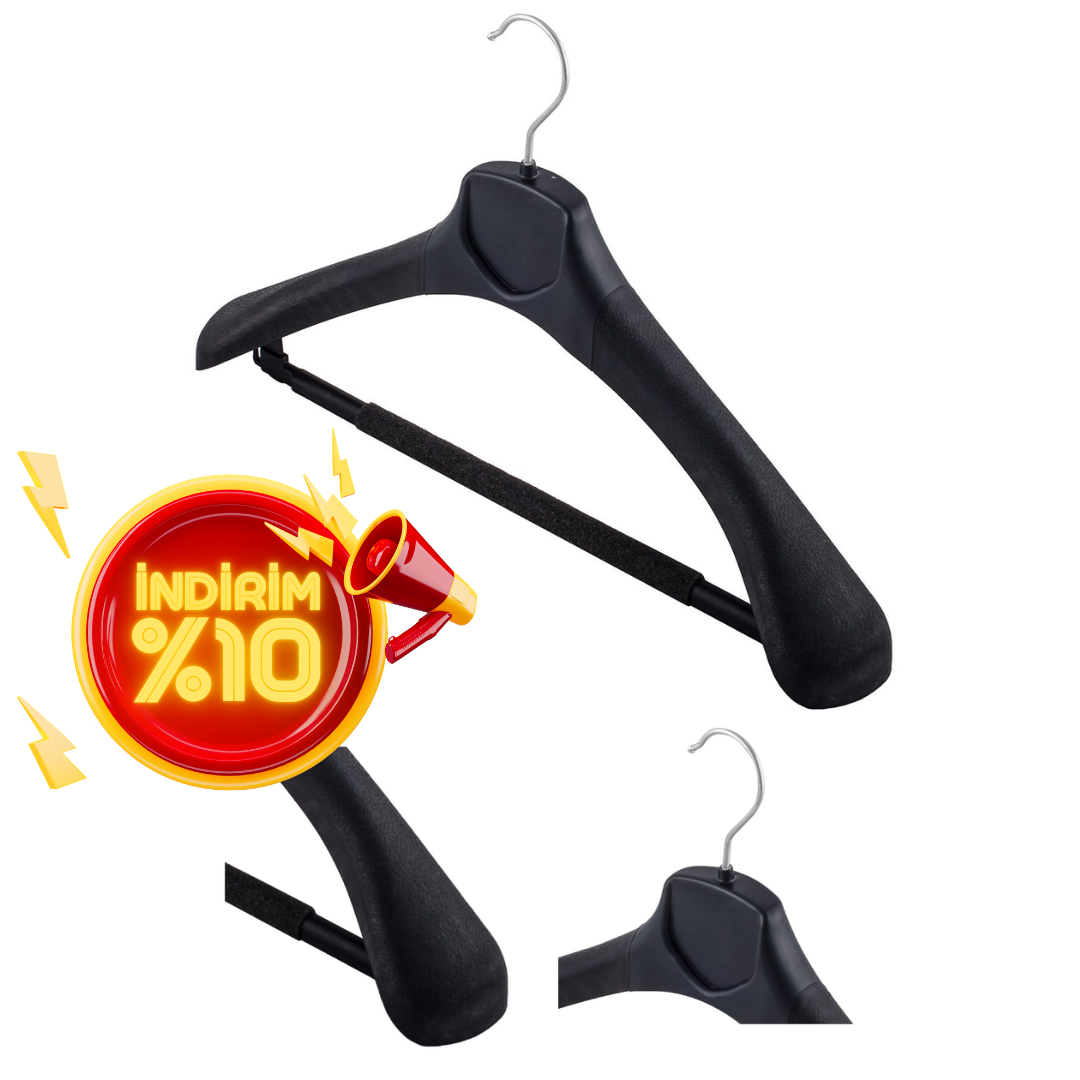 10 Adet 45 Cm Plastik Yüksek Kalite Ceket Askısı Takım Elbise Askısı