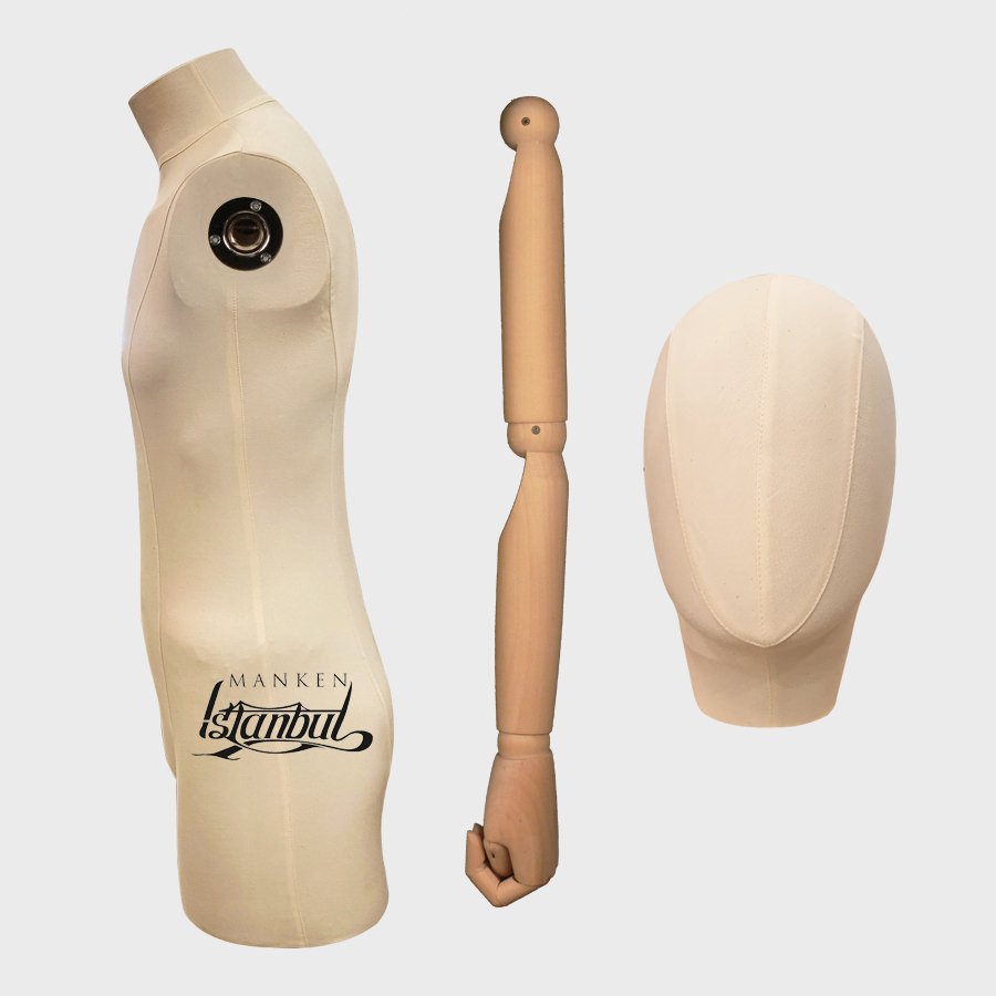 Keten Kumaş Pantolon Giyebilen Terzi Mankeni Vitrin Mankeni