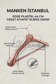 10 Adet Plastik Bakır Renk Ceket Askısı Takım Elbise Askısı