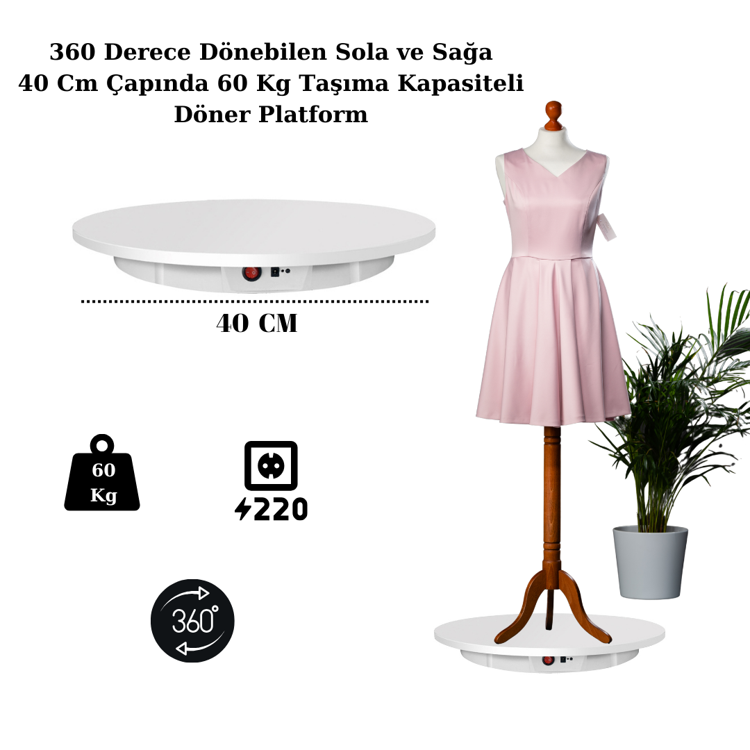 Döner Platform Döner Stand 40 cm Çap 60 Kg kapasite