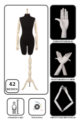 Pantolon Giyebilen Ahşap Kollu Terzi Mankeni Vitrin Mankeni 42 beden