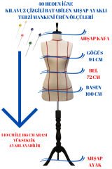 Kılavuz Çizgili İğne Batabilen Terzi Mankeni Prova Mankeni 36-38-40 Beden