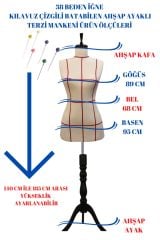 Kılavuz Çizgili İğne Batabilen Terzi Mankeni Prova Mankeni 36-38-40 Beden