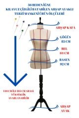 Kılavuz Çizgili İğne Batabilen Terzi Mankeni Prova Mankeni 36-38-40 Beden