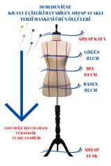 Kılavuz Çizgili İğne Batabilen Terzi Mankeni Prova Mankeni 36-38-40 Beden