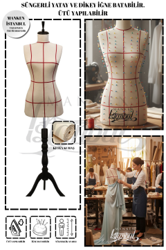Kılavuz Çizgili İğne Batabilen Terzi Mankeni Prova Mankeni 36-38-40 Beden