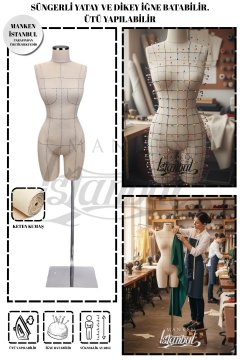 Profesyonel 38 Beden İğne Batabilen Terzi Mankeni Prova Mankeni