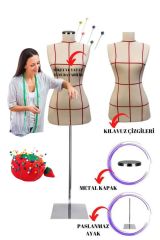 Kılavuz Çizgili İğne Batabilen Terzi Mankeni Prova Mankeni 36-38-40 Beden