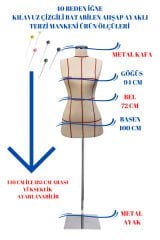 Kılavuz Çizgili İğne Batabilen Terzi Mankeni Prova Mankeni 36-38-40 Beden