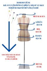 Kılavuz Çizgili İğne Batabilen Terzi Mankeni Prova Mankeni 36-38-40 Beden