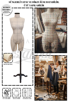 Profesyonel 38 Beden İğne Batabilen Terzi Mankeni Prova Mankeni