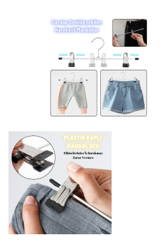 10 Adet Metal Mandallı Krom Pantolon Askısı Etek Askısı