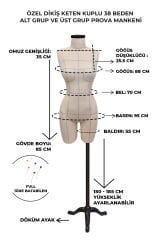Profesyonel 38 Beden İğne Batabilen Terzi Mankeni Prova Mankeni