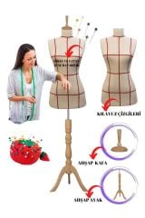 Kılavuz Çizgili İğne Batabilen Terzi Mankeni Prova Mankeni 36-38-40 Beden