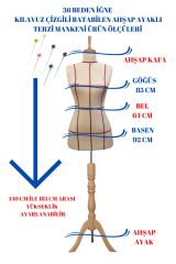 Kılavuz Çizgili İğne Batabilen Terzi Mankeni Prova Mankeni 36-38-40 Beden