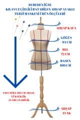 Kılavuz Çizgili İğne Batabilen Terzi Mankeni Prova Mankeni 36-38-40 Beden