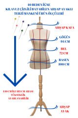 Kılavuz Çizgili İğne Batabilen Terzi Mankeni Prova Mankeni 36-38-40 Beden
