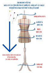 Kılavuz Çizgili İğne Batabilen Terzi Mankeni Prova Mankeni 36-38-40 Beden