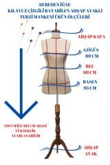 Kılavuz Çizgili İğne Batabilen Terzi Mankeni 36-38-40 Beden