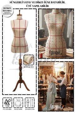 Kılavuz Çizgili İğne Batabilen Terzi Mankeni 36-38-40 Beden