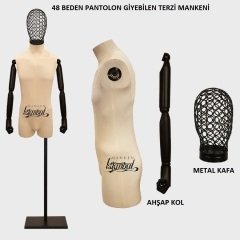 Keten Kumaş Pantolon Giyebilen Terzi Mankeni Vitrin Mankeni