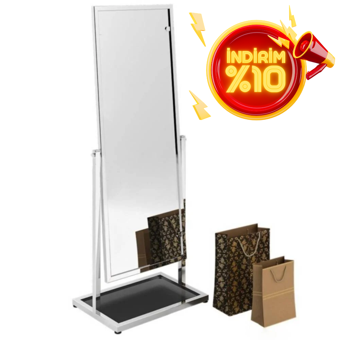 Tekerlekli Metal Büyük Boy Aynası (AYNASIZ GÖNDERİM YAPILMAKTADIR)