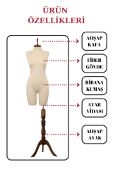 Pantolon Giyebilen Vitrin Amaçlı Terzi Mankeni 36-38-40-42-44-46 Beden