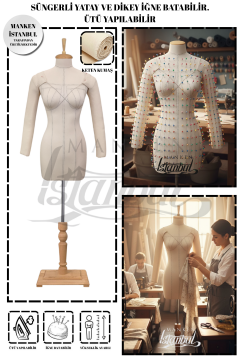 Seyyar Kollu Balık 38 Profesyonel Süngerli Terzi Mankeni