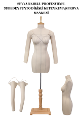 Seyyar Kollu Balık 38 Beden Profesyonel  İğne Batabilen Terzi Mankeni