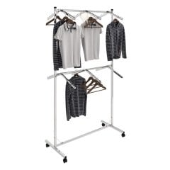 Çift Taraflı 12 Askılıklı Kromaj Kaplı Orta Stand Konfeksiyon Standı