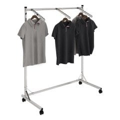 3 Askılıklı Kromaj Kaplı Orta Stand Konfeksiyon Standı Askılık