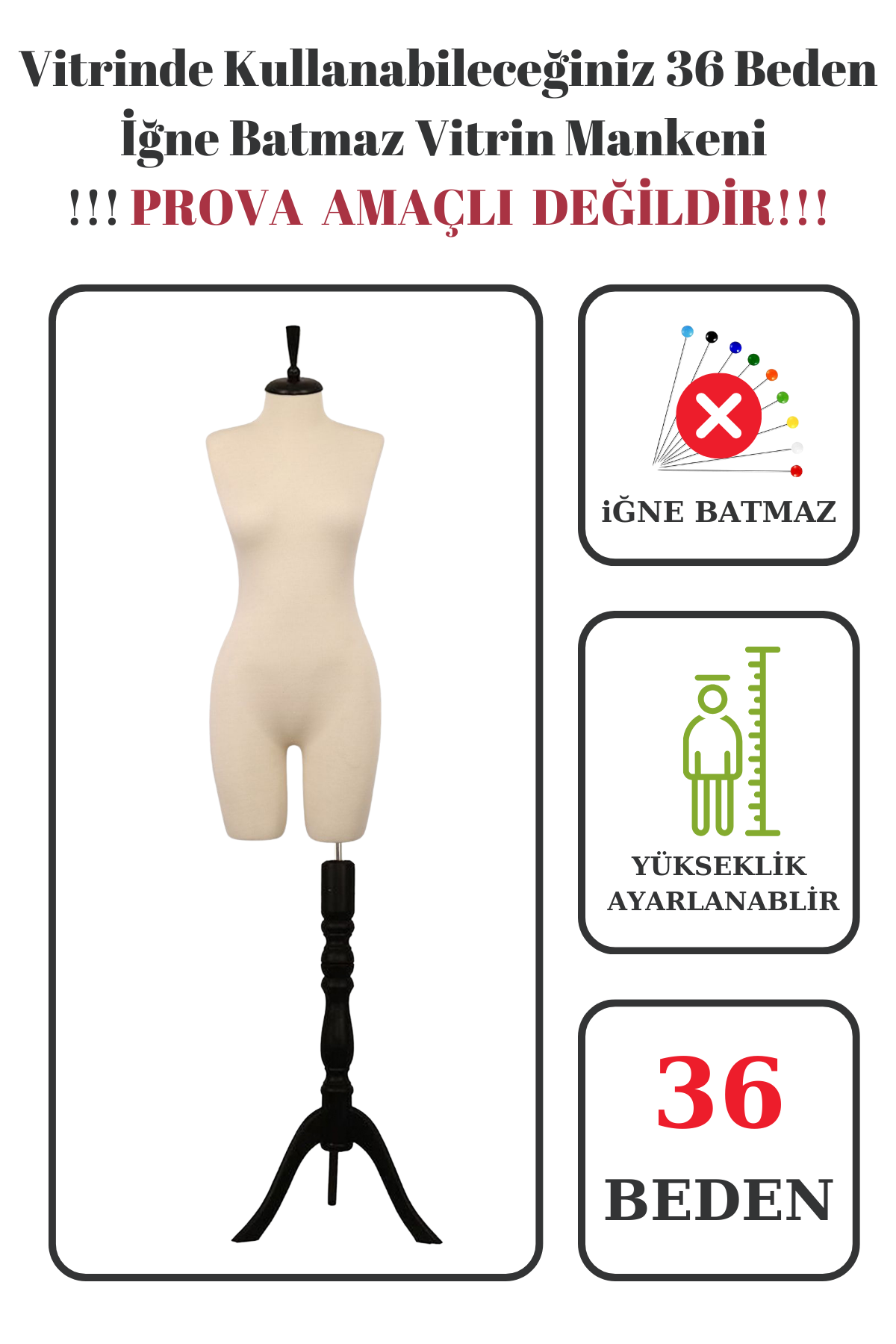 Pantolon Giyebilen 36-38-40-42-44-46 Beden Vitrin Amaçlı Terzi Mankeni