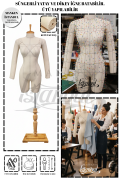 Seyyar Kollu 38/40 Beden Profesyonel İğne Batabilen Terzi Mankeni