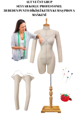 Seyyar Kollu 38/40 Beden Profesyonel İğne Batabilen Terzi Mankeni