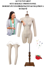 Seyyar Kollu 38/40 Beden Profesyonel Süngerli Terzi Mankeni