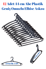 12 Adet A Kalite 44 cm Plastik Ceket Elbise Askısı