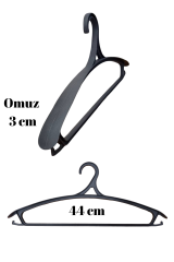 12 Adet A Kalite 44 cm Plastik Ceket Elbise Askısı