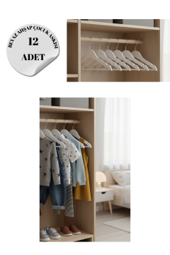 Çocuk Ahşap Ceket Askısı Gömlek Askısı Tişört Askısı Ahşap Askı Elbise Askısı