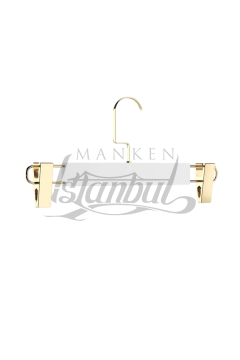 Gold Kanca Lamine Ahşap Mandallı Pantolon Askısı Etek Askısı