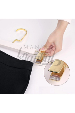 Gold Kanca Lamine Ahşap Mandallı Pantolon Askısı Etek Askısı