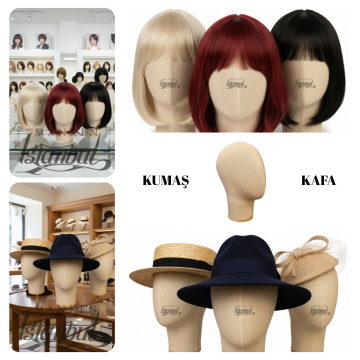 Bayan kumaş kaplı kafa mankeni-Aksesuar Mankeni