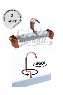 Rose Kanca Ahşap Mandallı Pantolon Askısı Etek Askısı